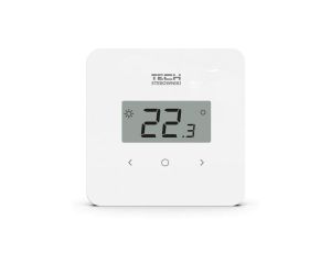 TECH T-2.1 - Regulator pokojowy przewodowy dwustanowy kolor biały duże cyfry
