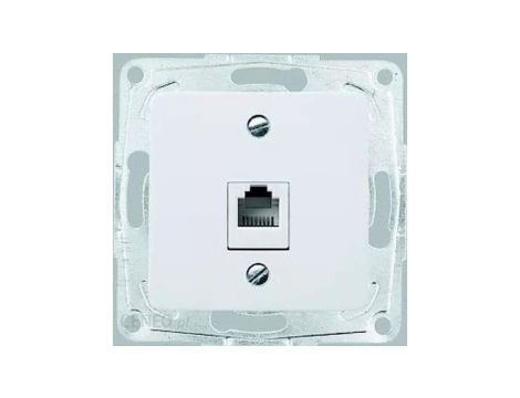 Optima Gniazdo telefoniczne pojedyncze RJ12 białe 12004702