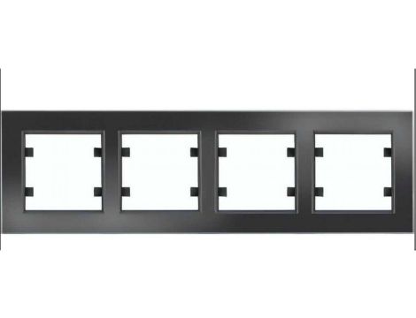 Lumina passion Ramka 4-krotna pozioma szkło czarne WL9241