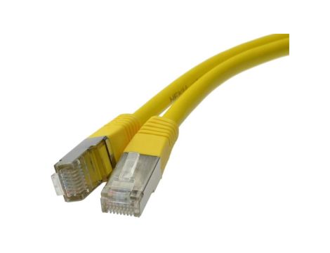 Patchcord FTP kat.5e kabel sieciowy LAN 2x RJ45 linka żółty 1m