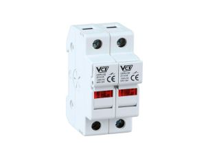 Podstawa bezpiecznikowa 32A 2-biegunowa 2P (1000V DC) 2-modułowa podświetlana na wkładki 10x38mm VCX
