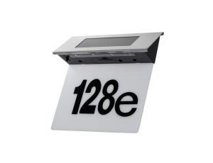 Solarna lampa LED z numerem domu Maclean, IP44, 1W, 100lm, 6000K, akumulator 600 mAh, 2,5V DC 70mA, MCE423