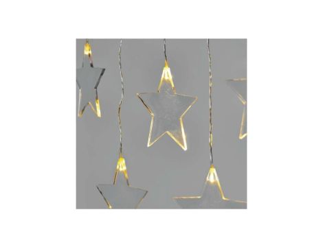 Dekoracje - 8 LED sople gwiazdki 45x84 cm ciepła biel, IP44, timer DCGW02