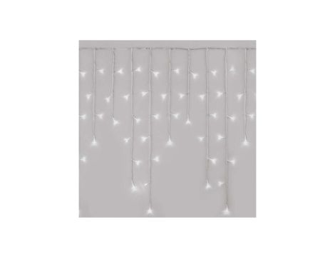 Oświetlenie świątecz. sople 300LED 5m zimna biel, przeź. przew., 8 programów, timer, pilot D4CC02