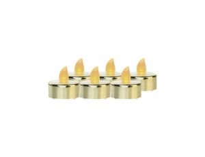 Świeczki tealight złote 6x CR2032, vintage, kpl. 6 szt DCCV13