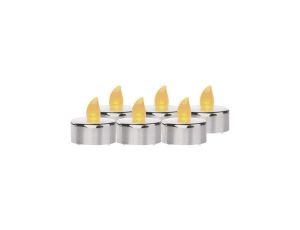 Świeczki tealight srebrne 6x CR2032, vintage, kpl. 6 szt DCCV12