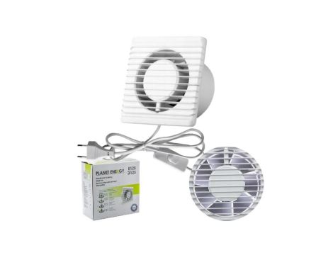 Wentylator łazienkowy domowy cichy Fi 100 biały ścienny z kablem