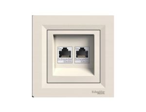 ASFORA Gniazdo teleinformatyczne kat.5e RJ45 + RJ12 kremowe EPH4900123