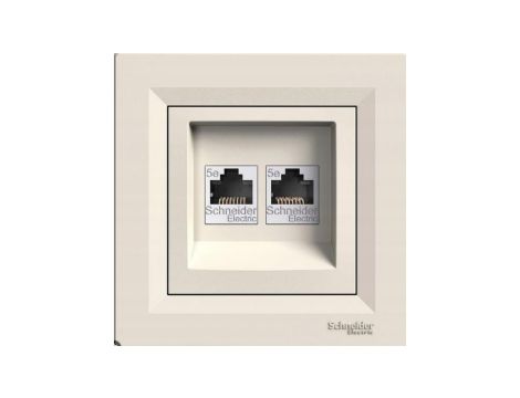 ASFORA Gniazdo teleinformatyczne kat.5e RJ45 + RJ12 kremowe EPH4900123