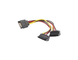 Kabel zasilający SATA (wtyk / 2x gniazdo) 15 cm LANBERG