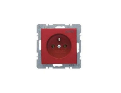 B.Kwadrat Gniazdo z uziemieniem kompletne z nadrukiem DATA z kluczem, czerwony, połysk 6765088962