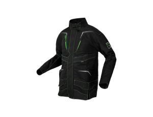 Bluza, kurtka robocza wzmocnienia na łokciach PREMIUM PRO czarna z neonowo-zielonymi przeszyciami rozmiar M/50 NEO 81-214-M