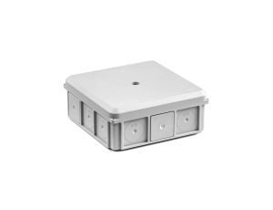 Puszka naścienna 90x37x90mm IP55 z dławnicami z wkrętem szara NSW90x90 +3szt. złączka SCL IDEALNA (zestaw promocyjny) 35418702