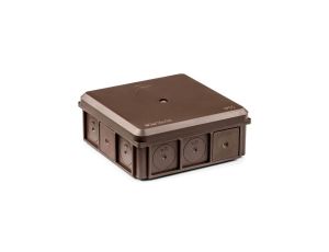 Puszka naścienna 90x37x90mm IP55 z dławnicami z wkrętem brązowa NSW90x90 +3szt. złączka SCL IDEALNA (zestaw promocyjny) 35418715