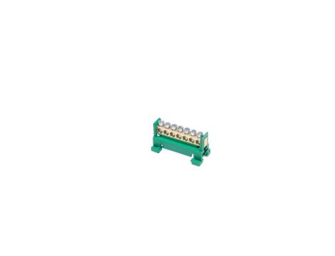 Listwa zaciskowa na szynę PE7 ochronna 7-torowa 16mm 400V AC 63A zielona 81700005