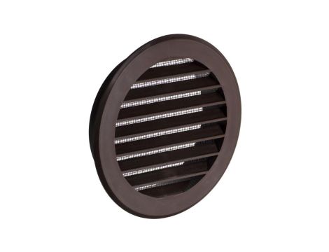 Kratka wentylacyjna okrągła Fi 60 brązowa z siatką