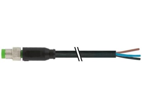 7000-08001-6100300 Wtyk kątowy M8, P3 z przewodem o długości 3m, PVC