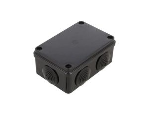 Skrzynka hermetyczna IP65 Puszka instalacyjna 120x80x50mm bezhalogenowa czarna z dławikami PG21 S-BOX 206c