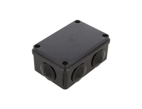 Skrzynka hermetyczna IP65 Puszka instalacyjna 120x80x50mm bezhalogenowa czarna z dławikami PG21 S-BOX 206c