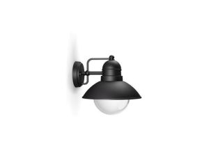 PHILIPS HOVERFLY CZARNY OPRAWA ŚCIENNA KINKIET ELEWACYJNY 1X E27/ 60W IP44 ALUMINIUM/ SZKŁO