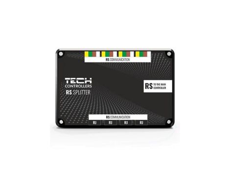 TECH RS-8 - Rozdzielacz RS 1x wyjście do sterownika głównego 4x wyjście komunikacji RS łączki 4x wyjście komunikacji gniazdo RS