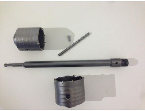 JOBI KORONA / FREZ DO MURU ZESTAW 65 + 80mm UCHWYT SDS, DŁUGI TRZPIEŃ