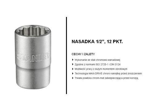 STANLEY NASADKA 1/2" 12-KĄTNA 28mm MAT - 2