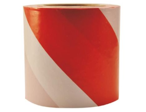 TAŚMA OSTRZEGAWCZA 100m x 80mm BIAŁO - CZERWONA