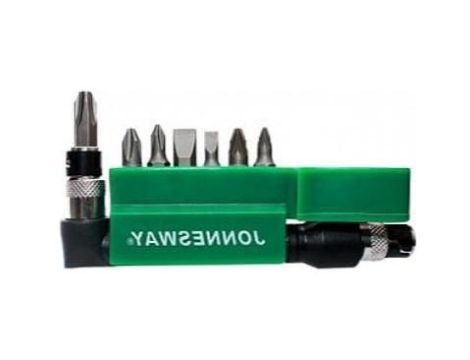 JONNESWAY KOŃCÓWKI / BITY  1/4"  7 elem. + POKRĘTŁO S08H208S - 2