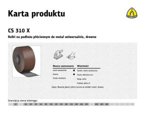 KLINGSPOR ROLKA NA PODŁOŻU PŁÓCIENNYM CS310X 200mm gr. 40  (25mb)