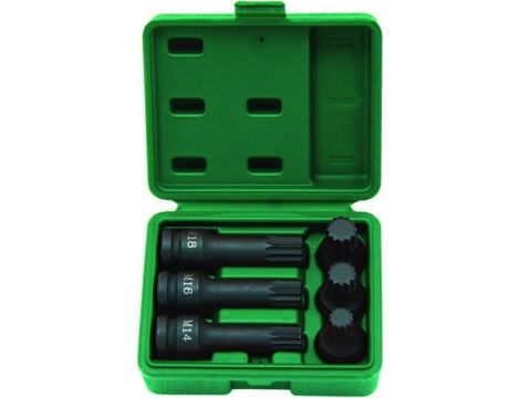 JONNESWAY KLUCZE TRZPIENIOWE SPLINE UDAROWE 6 elem. Z NASADKĄ 1/2" S64A4106S