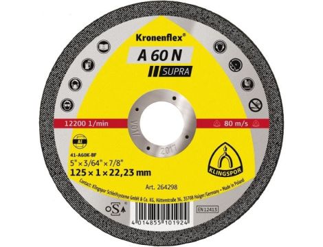 KLINGSPOR TARCZA DO CIĘCIA ALUMINIUM 115mm x 1,0mm 22,2mm  A60N Supra - 2