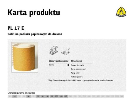 KLINGSPOR ROLKA NA PODŁOŻU PAPIEROWYM PL17E 150mm gr.120  (50mb)
