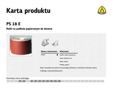 KLINGSPOR ROLKA NA PODŁOŻU PAPIEROWYM PS18E 150mm gr.120  (50mb)