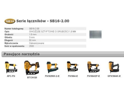 BOSTITCH GWOŹDZIE SB16 0` 50mm 2500 szt.
