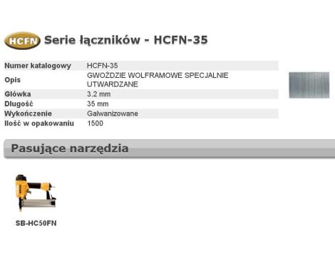 BOSTITCH GWOŹDZIE HCFN 0` 35mm 1500 szt.