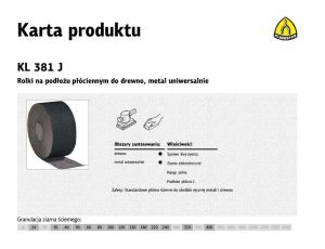 KLINGSPOR ROLKA NA PODŁOŻU PŁÓCIENNYM KL381J 150mm gr. 80  (50mb)