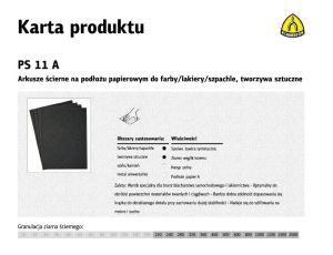 KLINGSPOR ARKUSZE ŚCIERNE NA PODŁOŻU PAPIEROWYM 230mm x 280mm PS11A NA MOKRO gr. 320 /50szt.