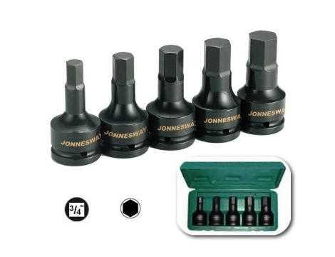 JONNESWAY KLUCZ IMBUSOWY UDAROWY 3/4" KOMPLET 5szt. S05A6105S