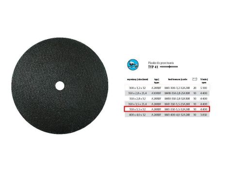 INCOFLEX TARCZA DO CIECIA METALU 350 x 3,5 x 32mm - 2