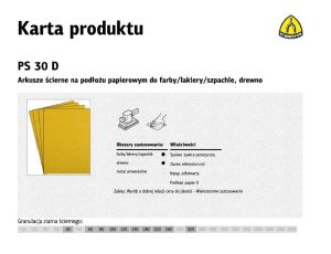 KLINGSPOR ARKUSZE ŚCIERNE NA PODŁOŻU PAPIEROWYM 230mm x 280mm PS30D gr.150 /50szt.