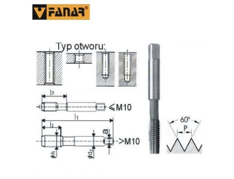 FANAR GWINTOWNIKI RĘCZNE 2-SZTUKOWE NGMM/2  6.00x 1.00  HSS - 2