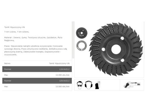 TARPOL TARNIK WPUSZCZONY  FI = 125mm x 3 x 22,2mm, UNIWERSALNY  T-64