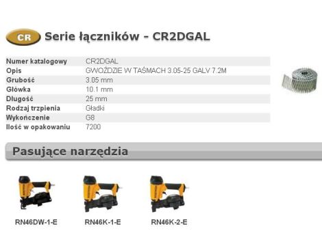 BOSTITCH GWOŹDZIE CR 15` 3.05 x 25mm 7200szt. CR2DGAL