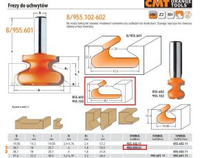CMT FREZ KSZTAŁTOWY DO UCHWYTÓW DREWNIANYCH HM D=38,1 I=20,7 T=18 R=1,8-6 S=8 - image 2