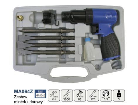ADLER  ZESTAW MŁOTEK UDAROWY 190mm MA064Z