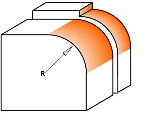 CMT FREZ ZAOKRĄGLAJĄCY Z ŁOŻYSKIEM HM R=22,2 D=57,1 I=28,4 S=12 - 2