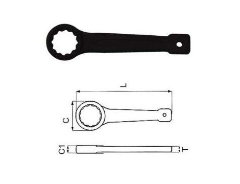 JONNESWAY KLUCZ OCZKOWY UDAROWY JEDNOSTRONNY 24mm