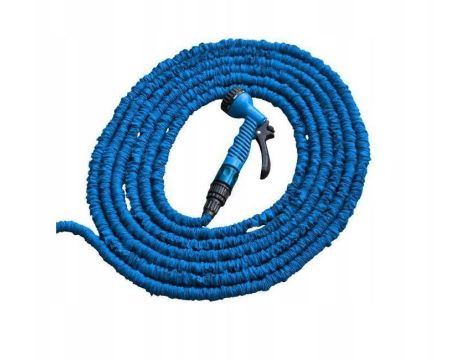 BRADAS WĄŻ OGRODOWY ROZCIĄGAJĄCY TRICK HOSE 5m - 15m NIEBIESKI + PISTOLET + ZŁĄCZKI