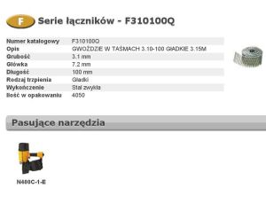 BOSTITCH GWOŹDZIE F 3,10 x 100mm 4050szt. F310100Q